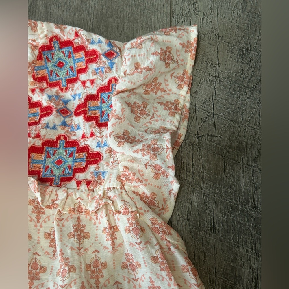 Anthropologie Pink and Red Embroidered Blouse - Picture 8 of 8